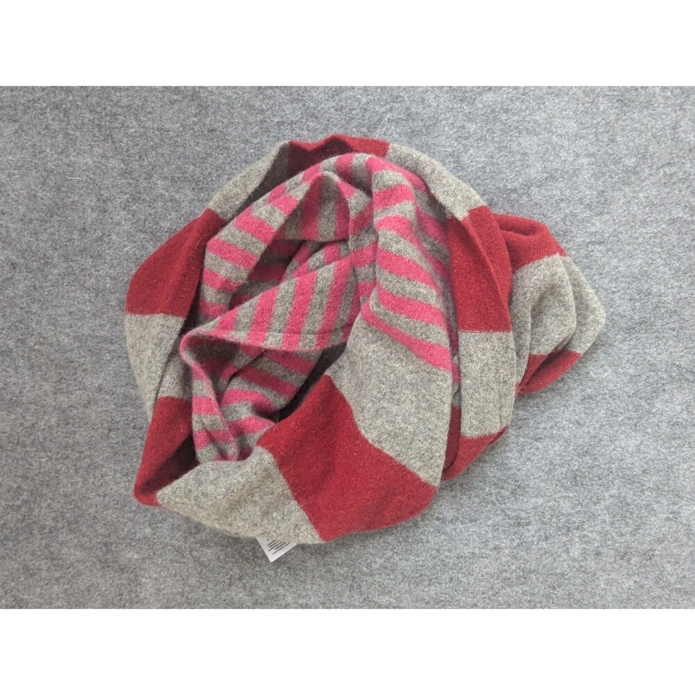 J-Jill Italian Loop Scarf Yarn 80% Wool 20% Cashmere Striped Infinity 12”x58”